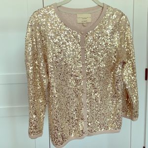 Sparkly Beige Cardigan from Anthropologie